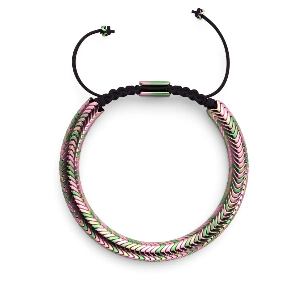 Serpentine | Unicorn Gold Hematite x Unicorn Silver | Double Wave Bracelet