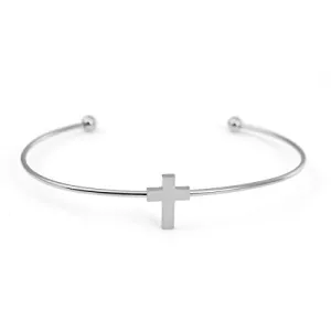 SEXY SPARKLES Stainless Steel Open Cuff Bangle Bracelets Silver Tone Boy & Girl Lover