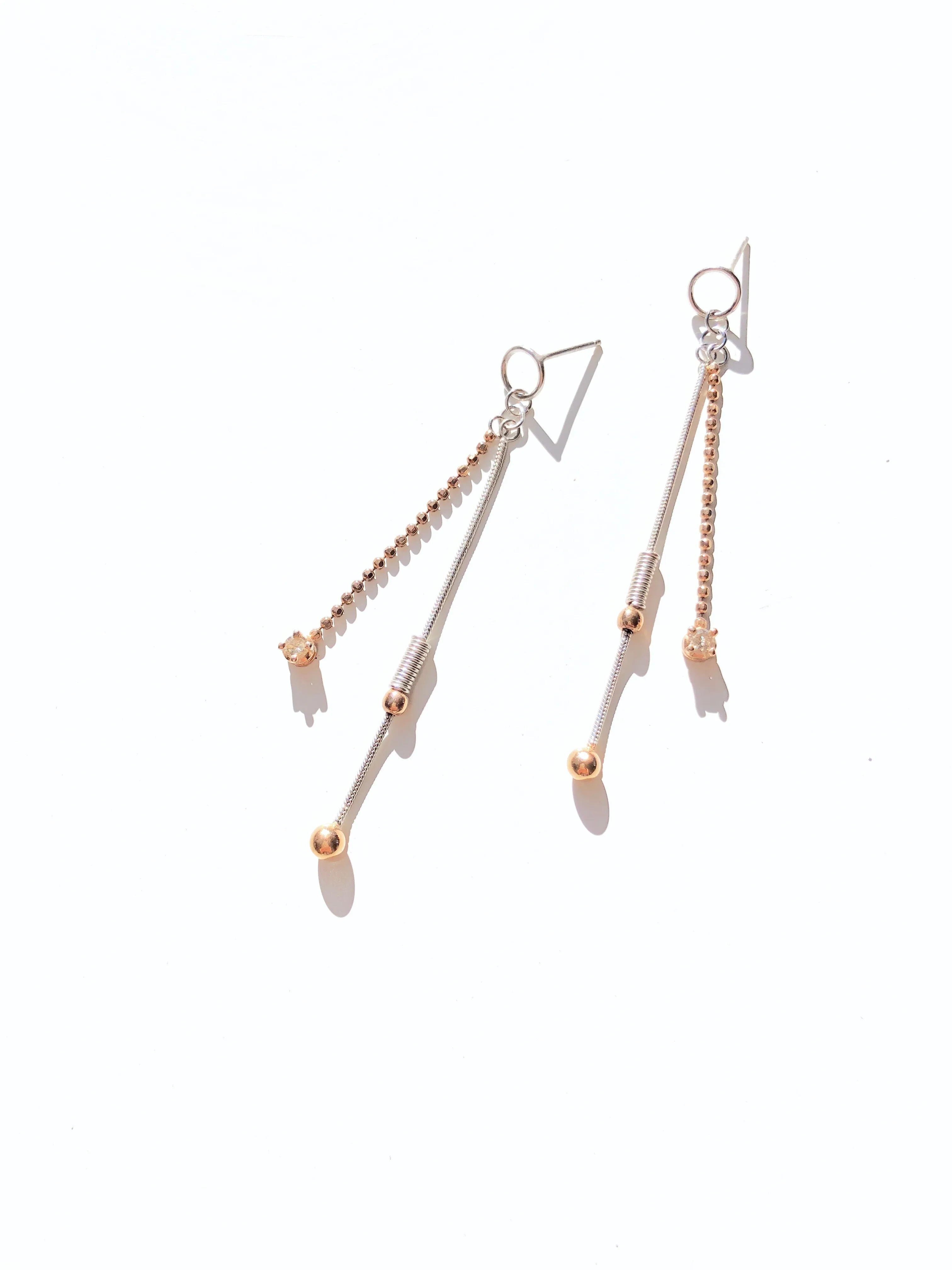 Shimmer Linear Natural Diamond Earrings