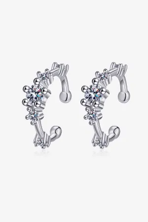 Shimmering Twilight: Moissanite Cuff Earrings