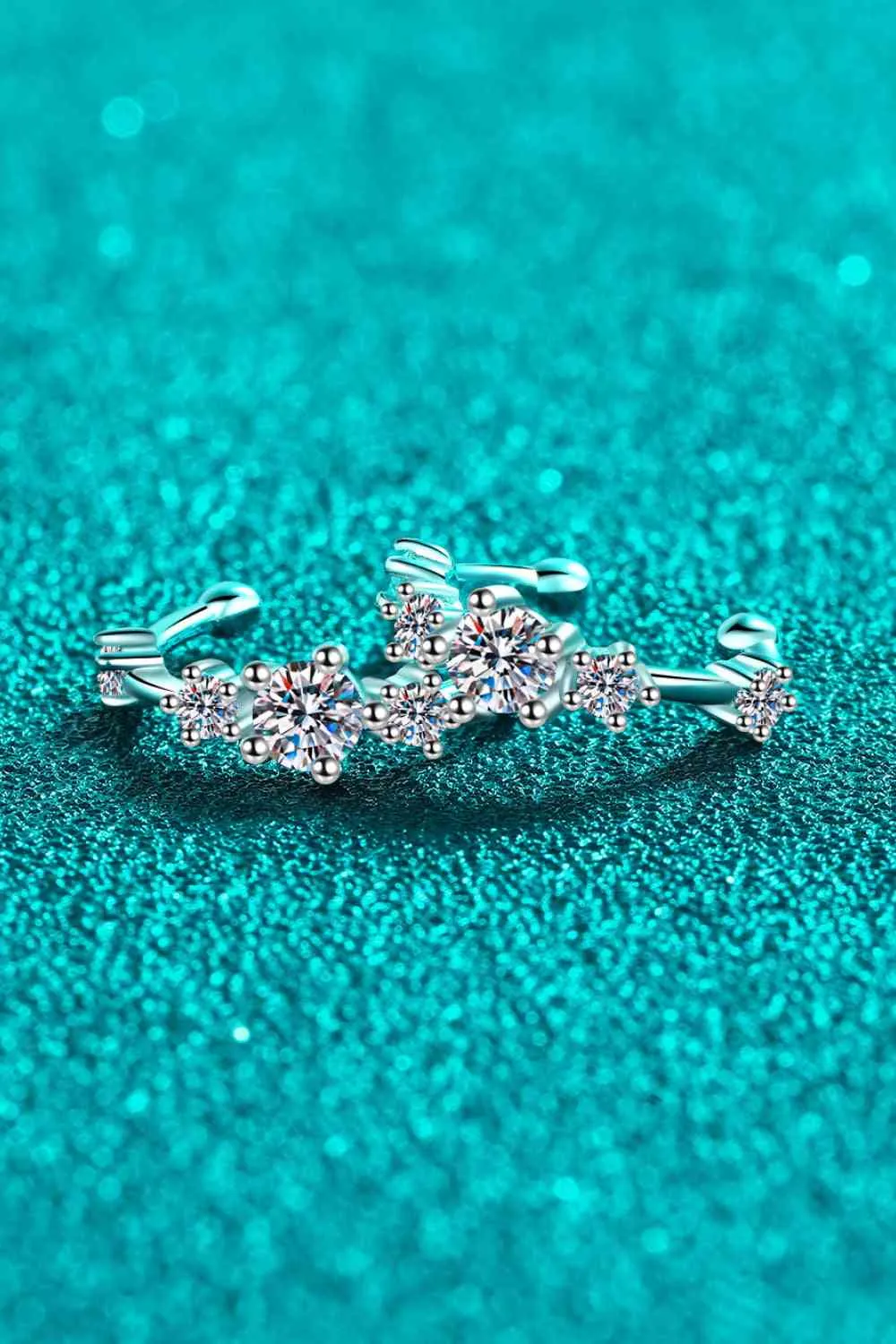 Shimmering Twilight: Moissanite Cuff Earrings