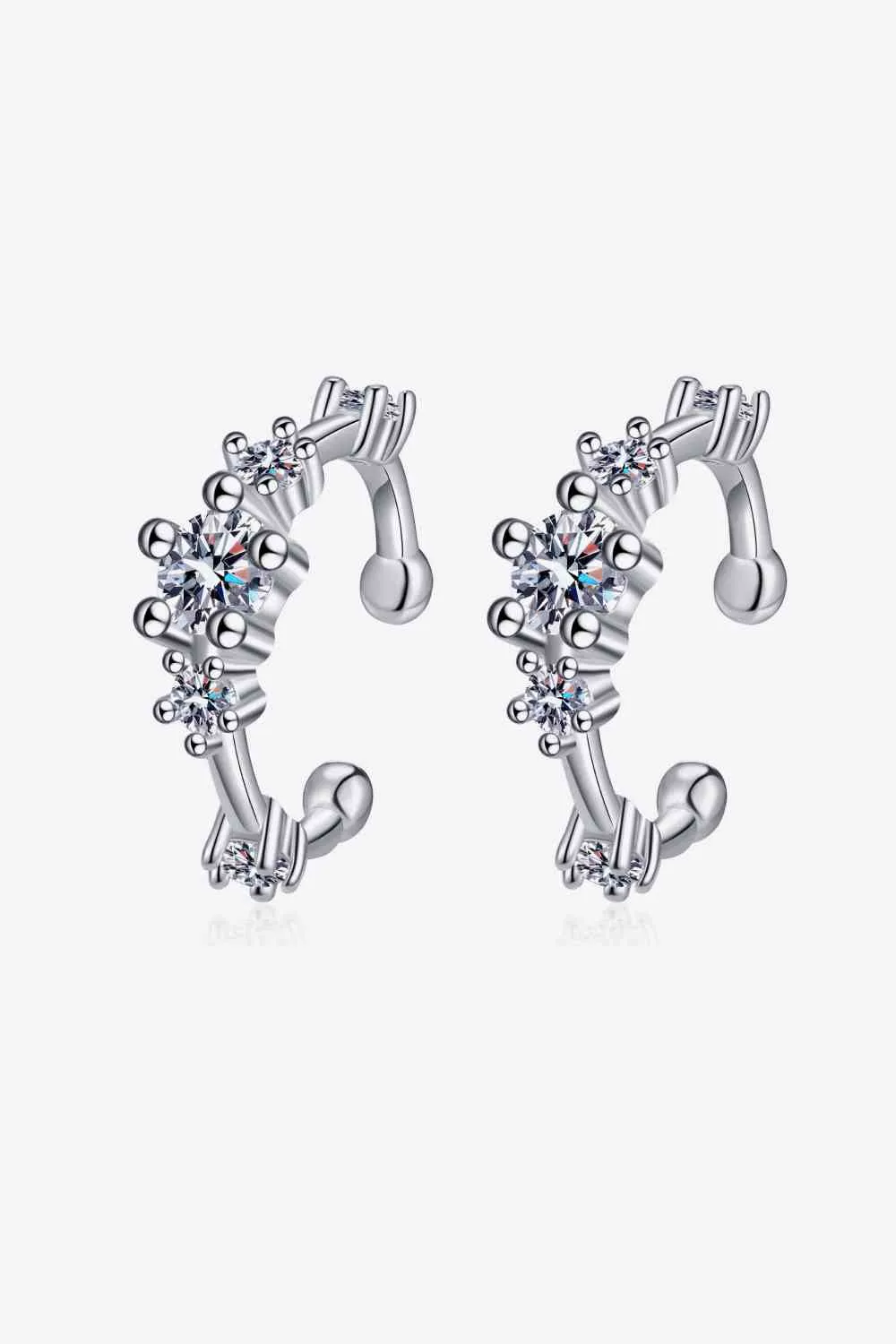 Shimmering Twilight: Moissanite Cuff Earrings