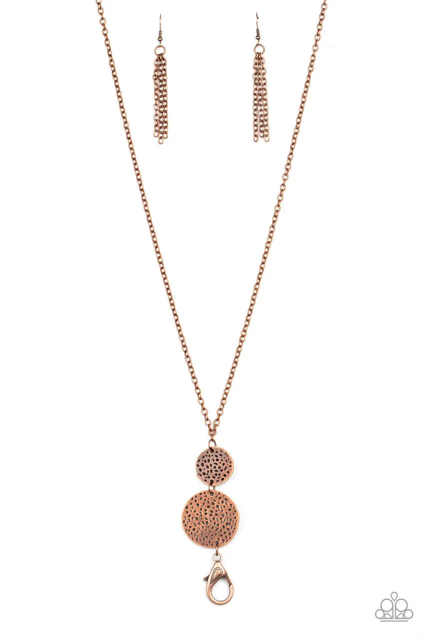 Shoulder to Shoulder Copper Paparazzi Lanyard Necklace