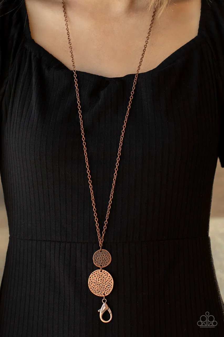 Shoulder to Shoulder Copper Paparazzi Lanyard Necklace
