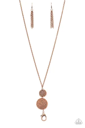 Shoulder to Shoulder Copper Paparazzi Lanyard Necklace