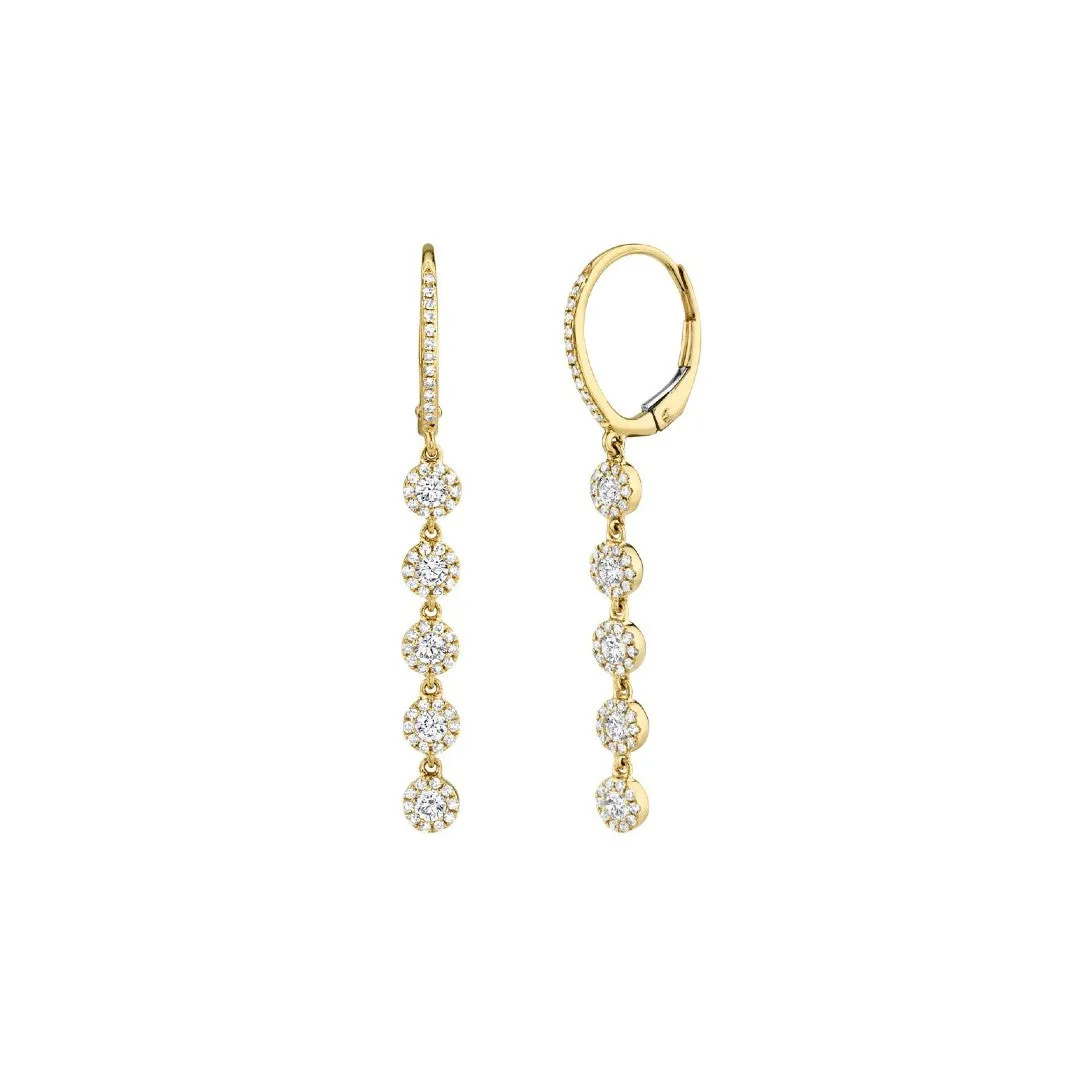 Shy Creation Diamond Circles Linear Earrings