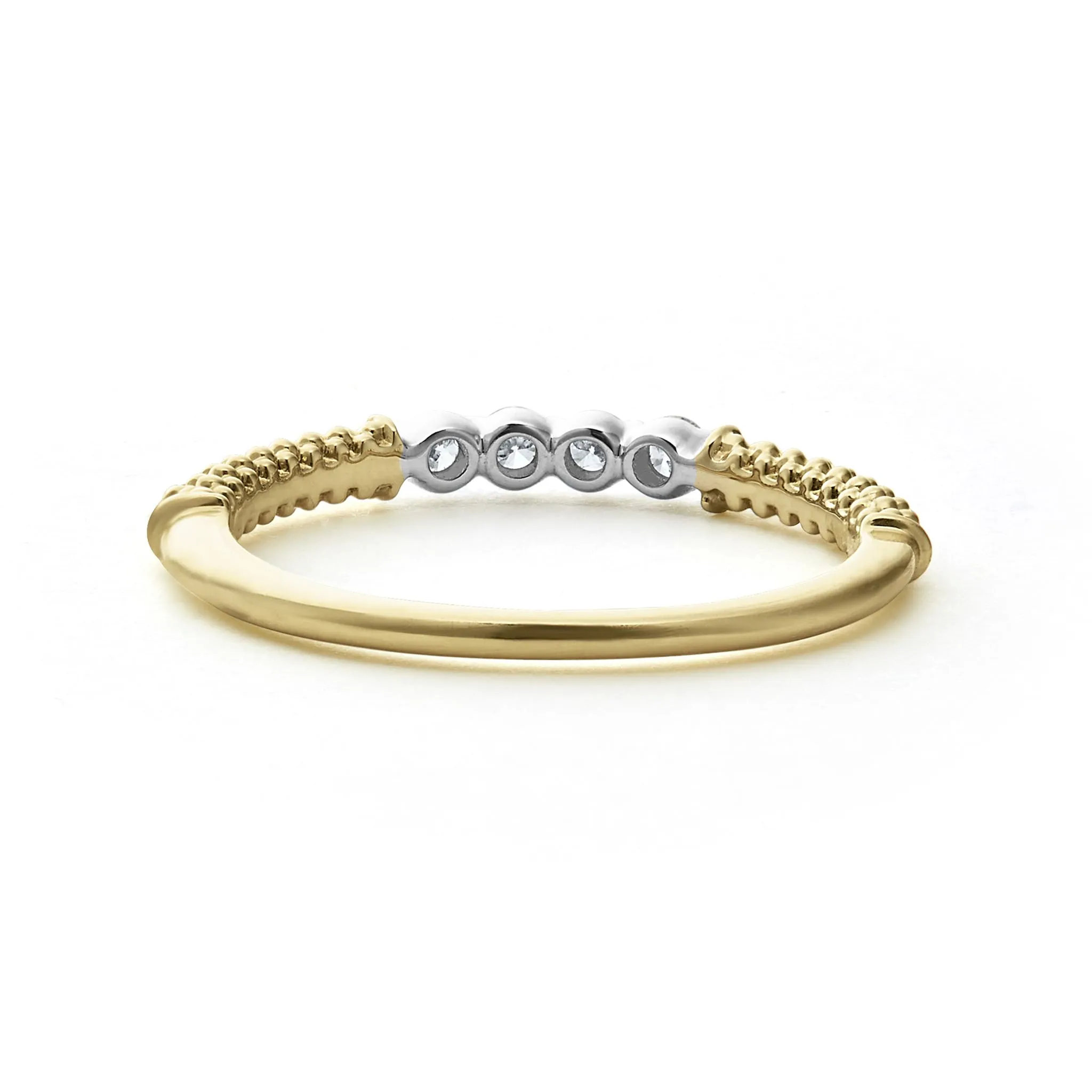 Signature Caviar 18K Gold Superfine Diamond Stacking Ring