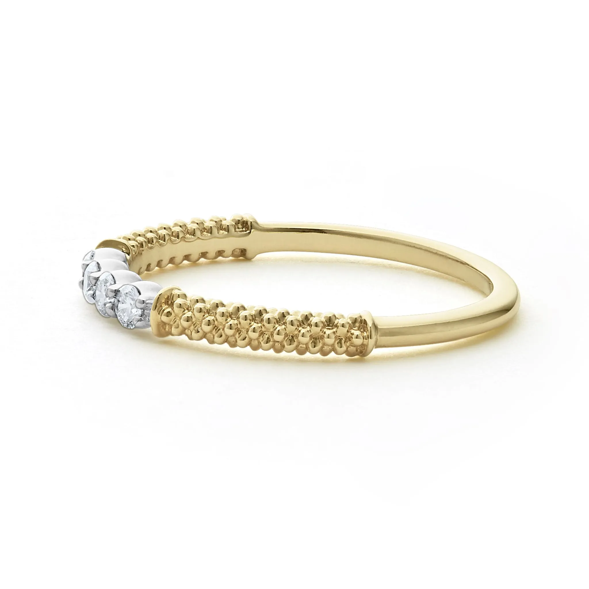 Signature Caviar 18K Gold Superfine Diamond Stacking Ring