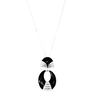 SILVER-BLACK NECKLACE  #SC29774_S-BLACK (ME18)