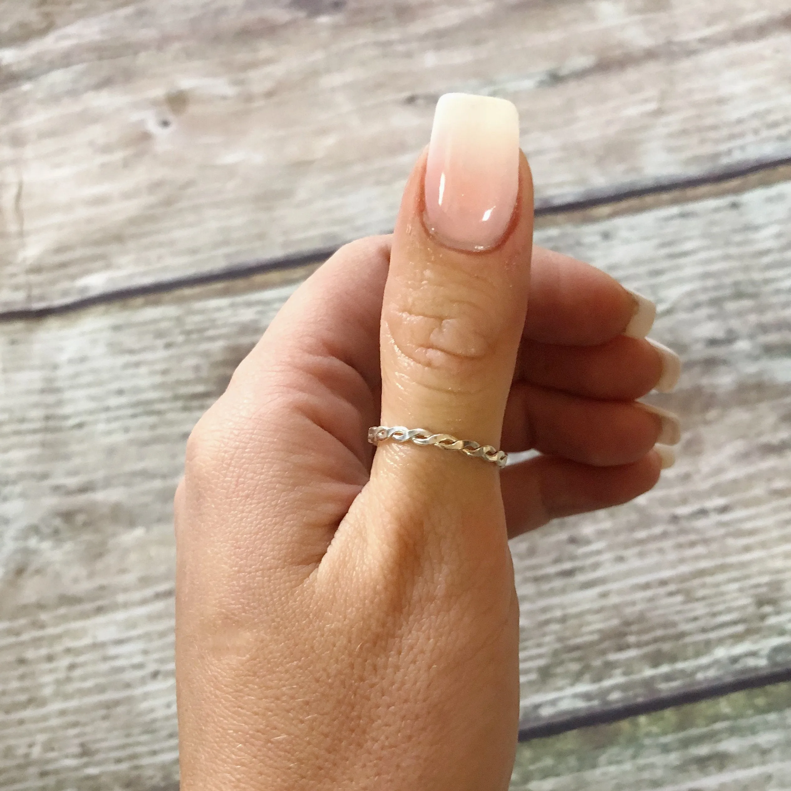 Silver Braid Ring - Sterling Silver Stacking Ring