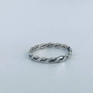 Silver Braid Ring - Sterling Silver Stacking Ring