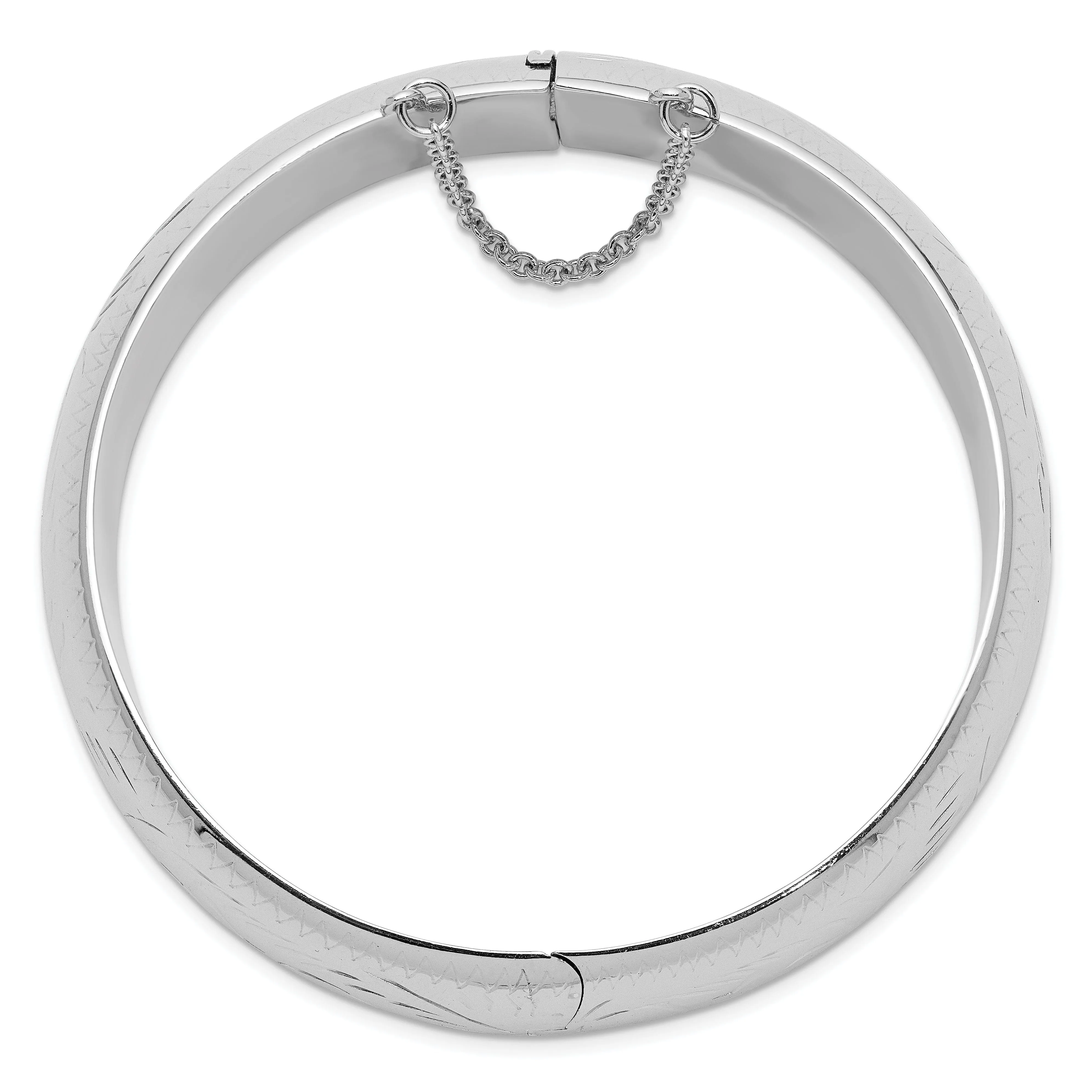 Silver Diamond Cut Fancy Hinged Bangle Bracelet