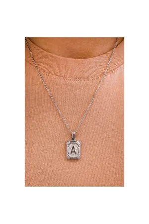 Silver Initial Pendant Necklace