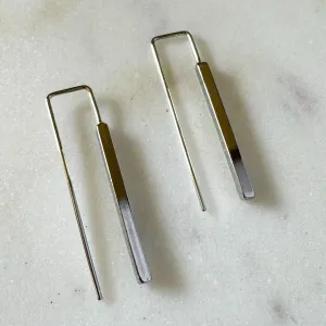 Silver Stick Drop Earrings