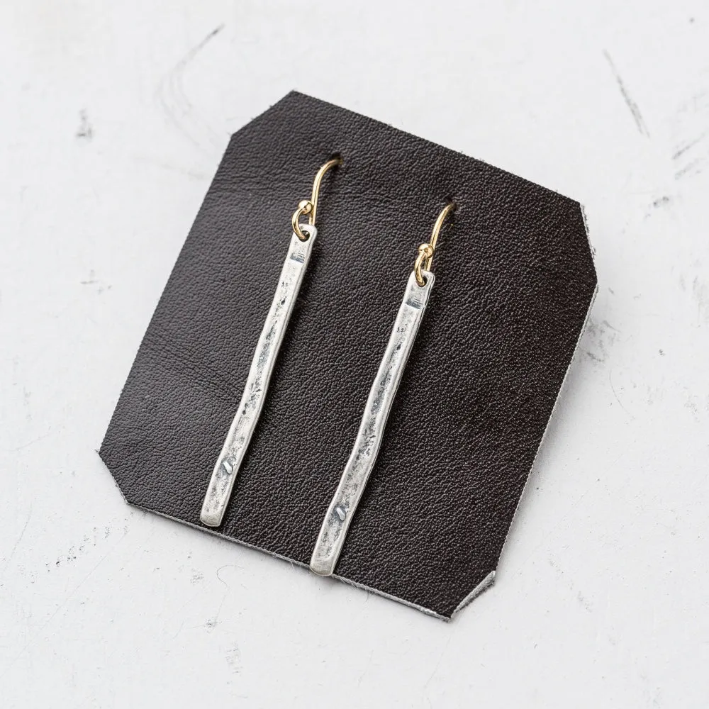 Silver Stick Earrings