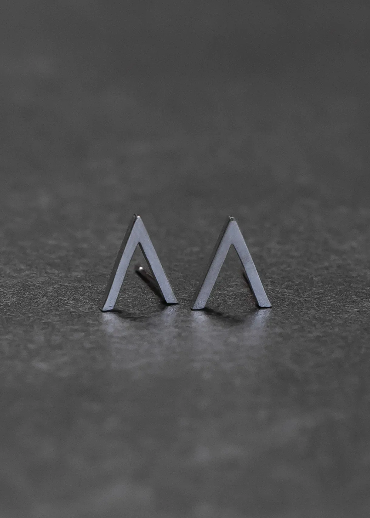 Silver V Stud Earrings