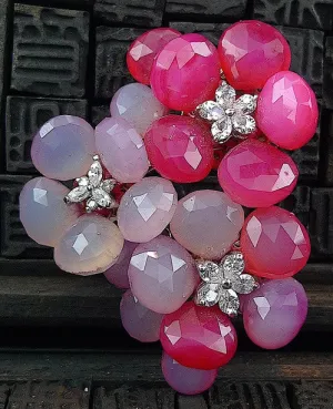 Siman Tu Radiant Orchid Pink Flower Brooch