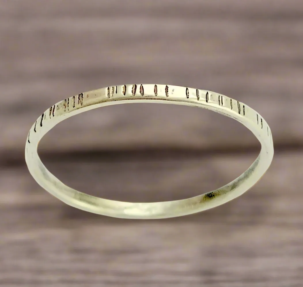 Simple Grooved Minimalist Ring - Time.