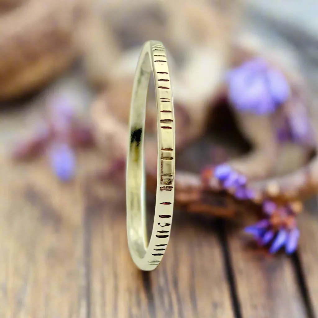 Simple Grooved Minimalist Ring - Time.