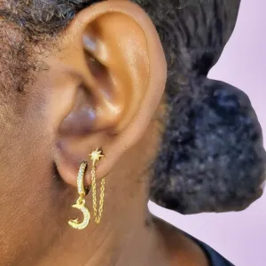 Single Star Pearl Dangle Earring