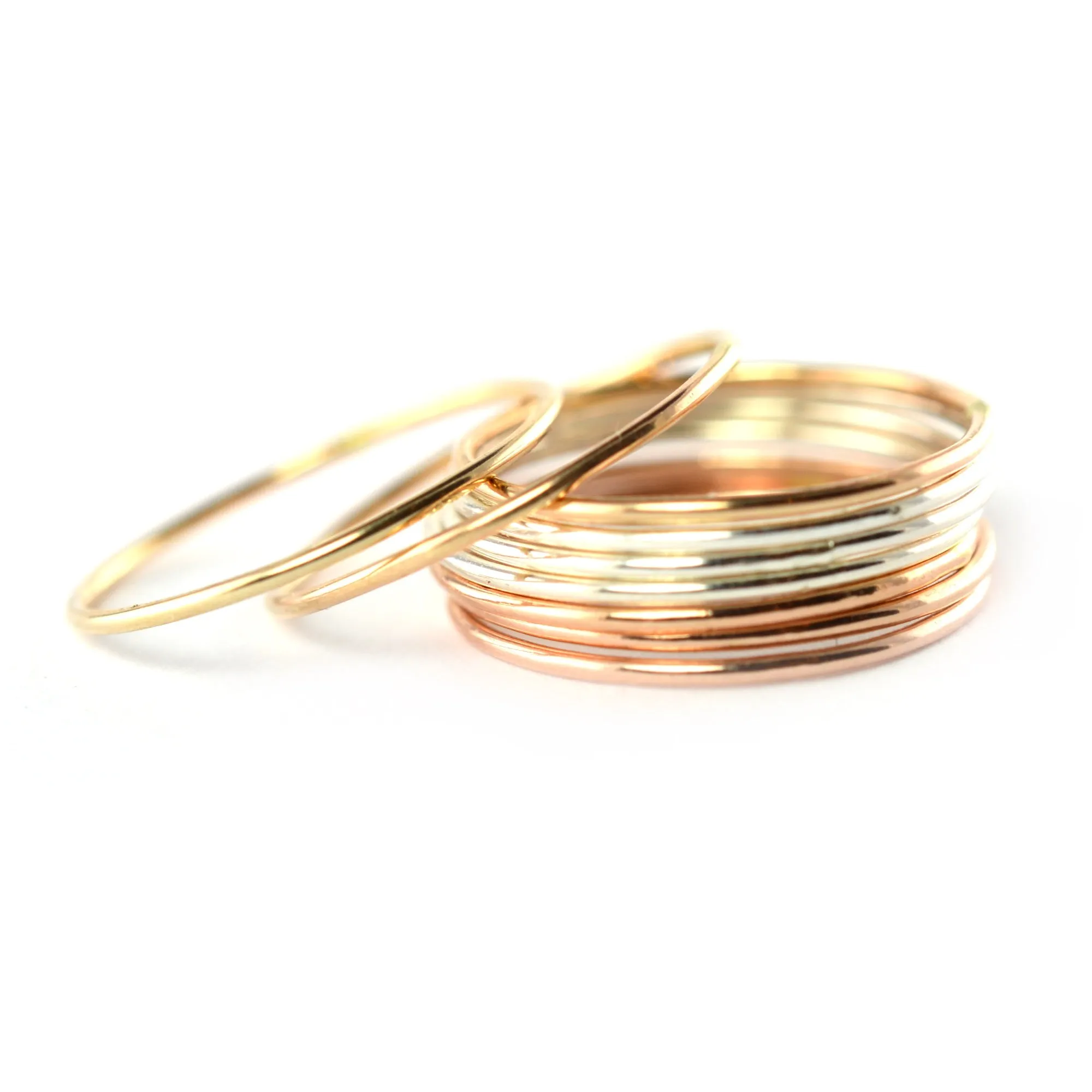 Skinny Silver Ring Threads - Set of 5