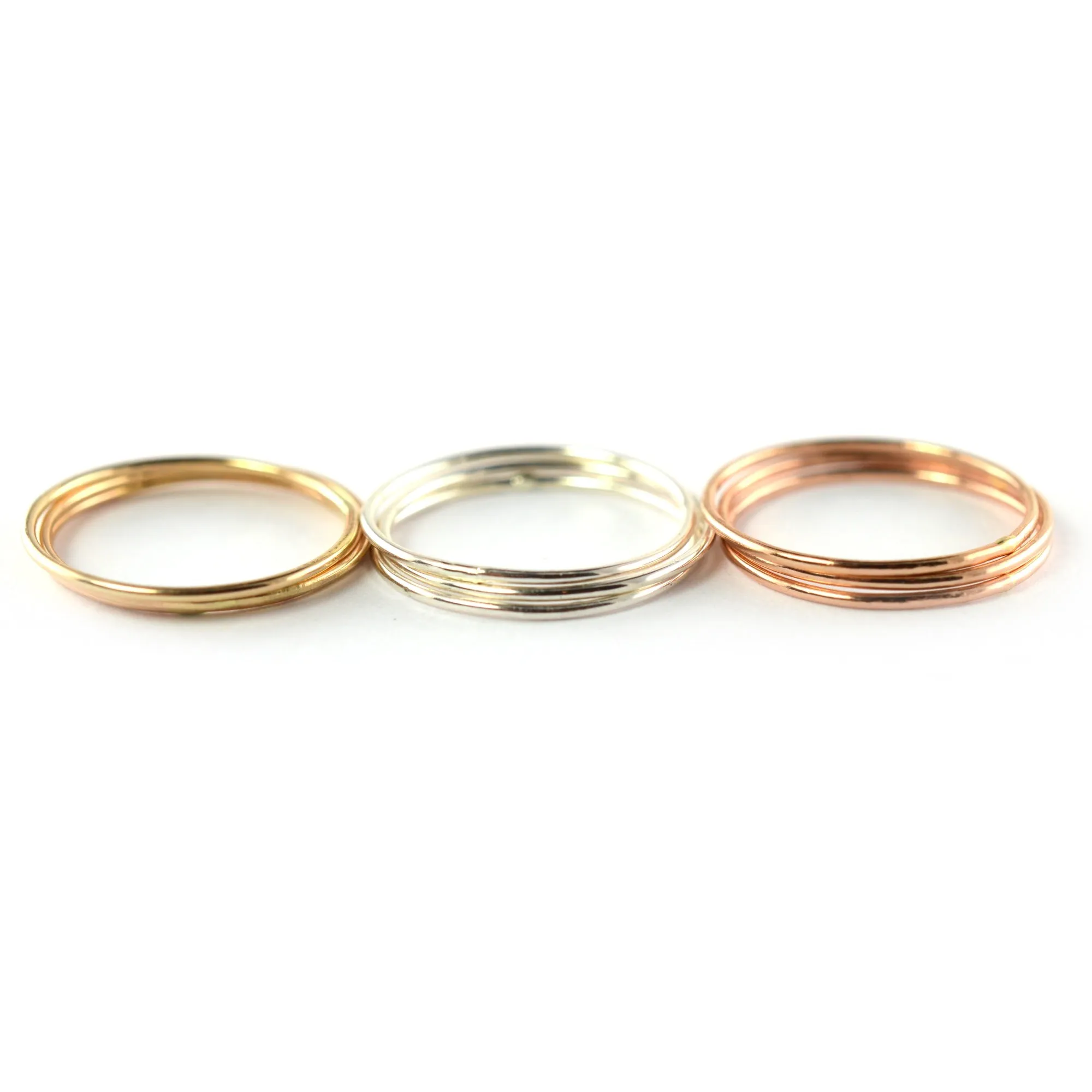 Skinny Silver Ring Threads - Set of 5