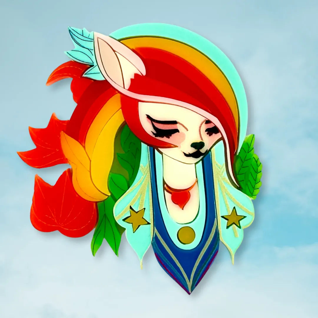 Sky the Fabulous fox 🌈 - Brooch - Set of 4