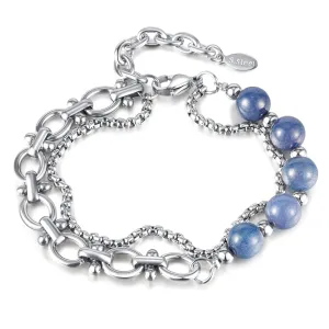 Sleek Stainless Steel Double Layer Chain Bracelet - Timeless Elegance