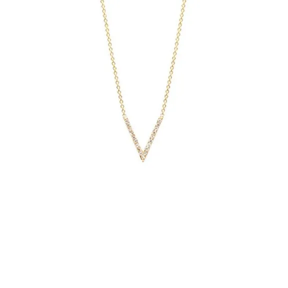 Small Pave V Necklace