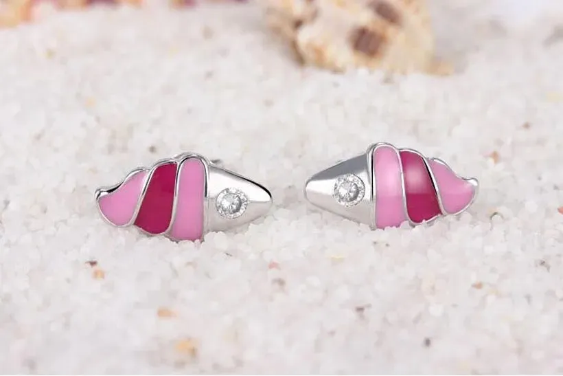 Small Pink Ice Cream Stud Earrings
