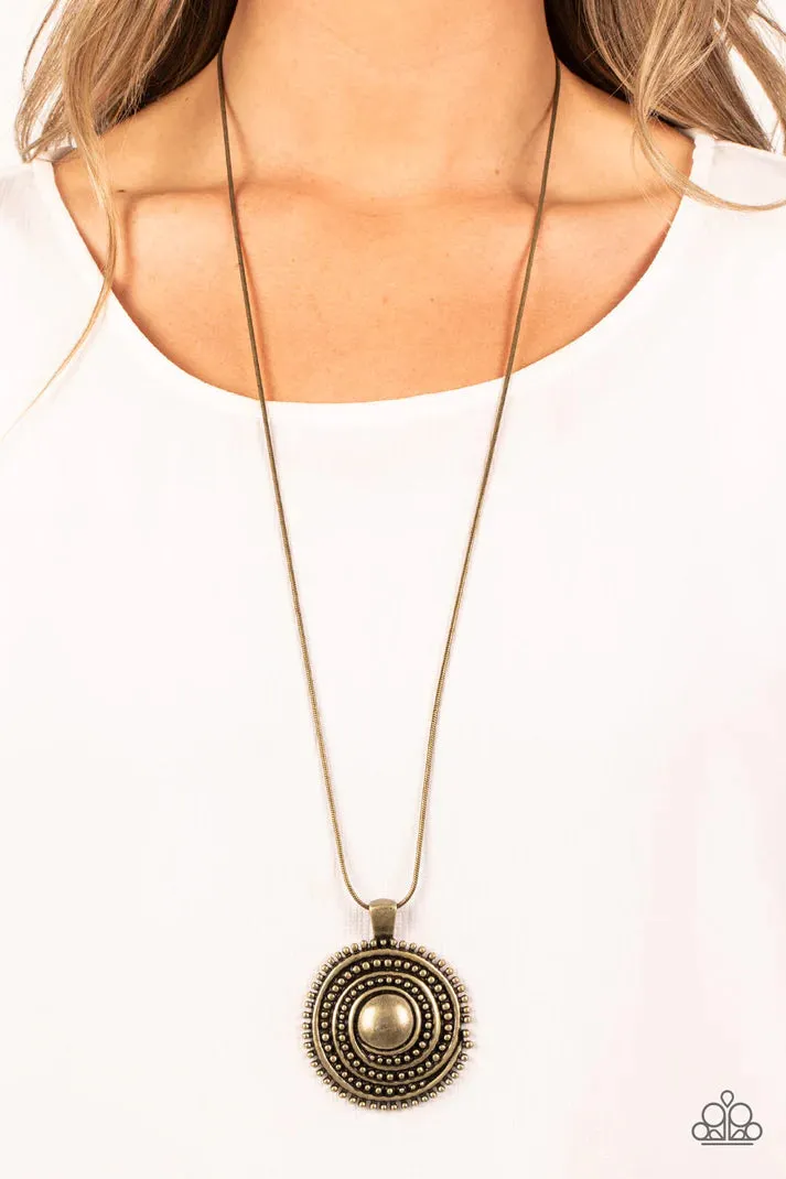 Solar Swirl - Brass Necklace