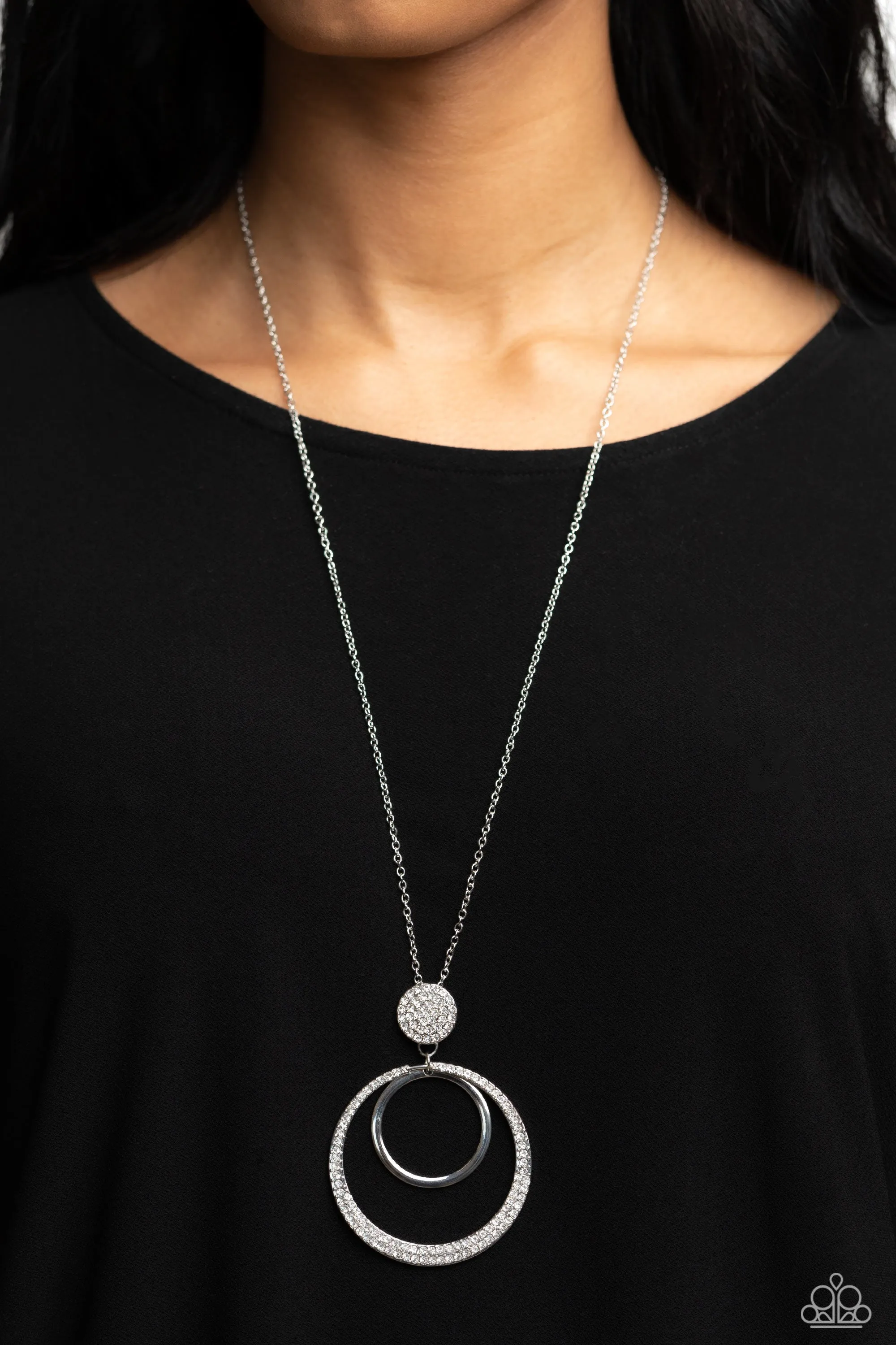 Spanish Sizzle - White (Rhinestone) Necklace
