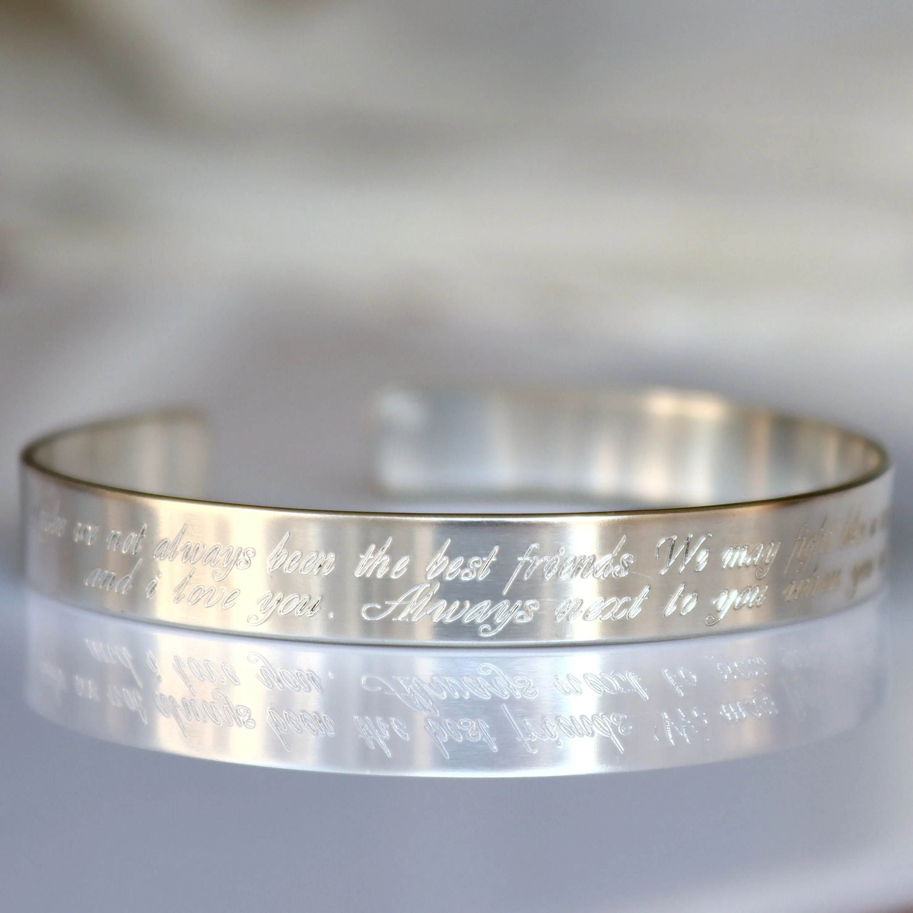 Special Brother Gift Personalized Sterling Silver Cuff Bracelets for Men