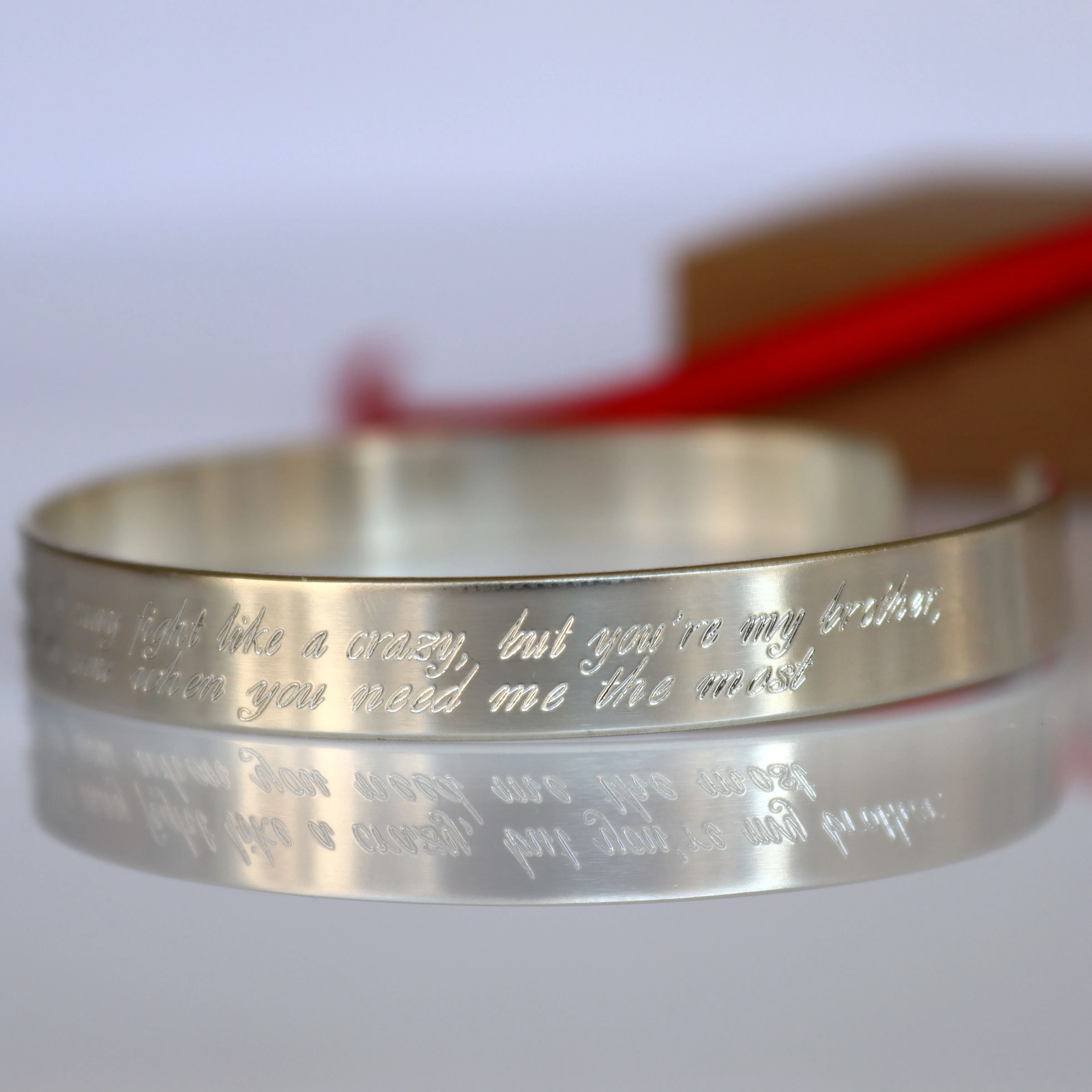Special Brother Gift Personalized Sterling Silver Cuff Bracelets for Men