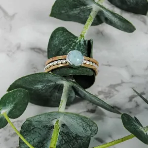 Stacking Rings with Stone - mixed metals