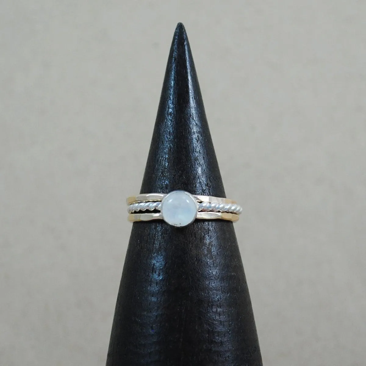 Stacking Rings with Stone - mixed metals