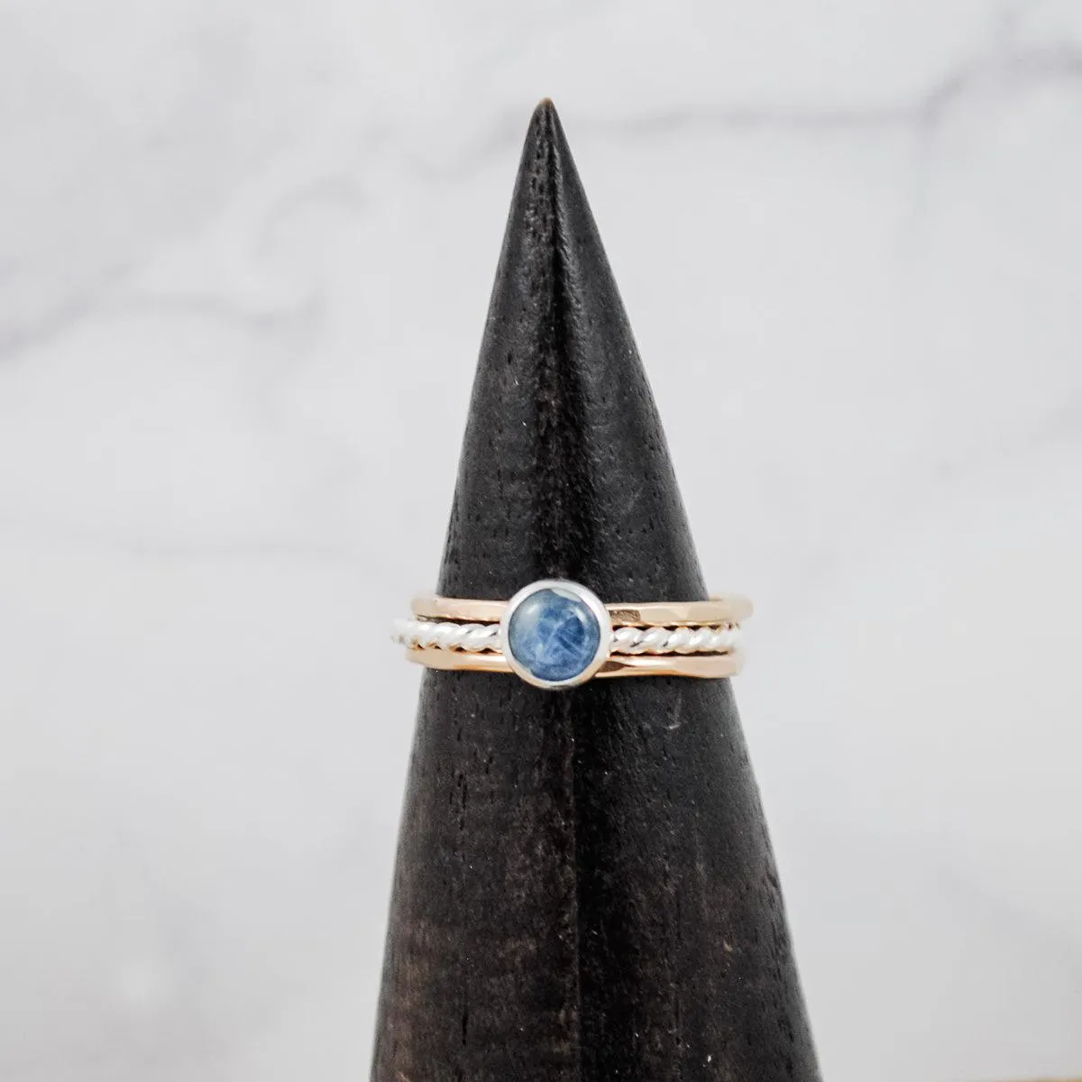 Stacking Rings with Stone - mixed metals