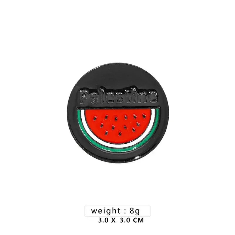 Stainless Steel Geometric Handala Boy Brooch Pin Badge Watermelon Backpack Personalized Charm Jewelry Accessories for Women Men