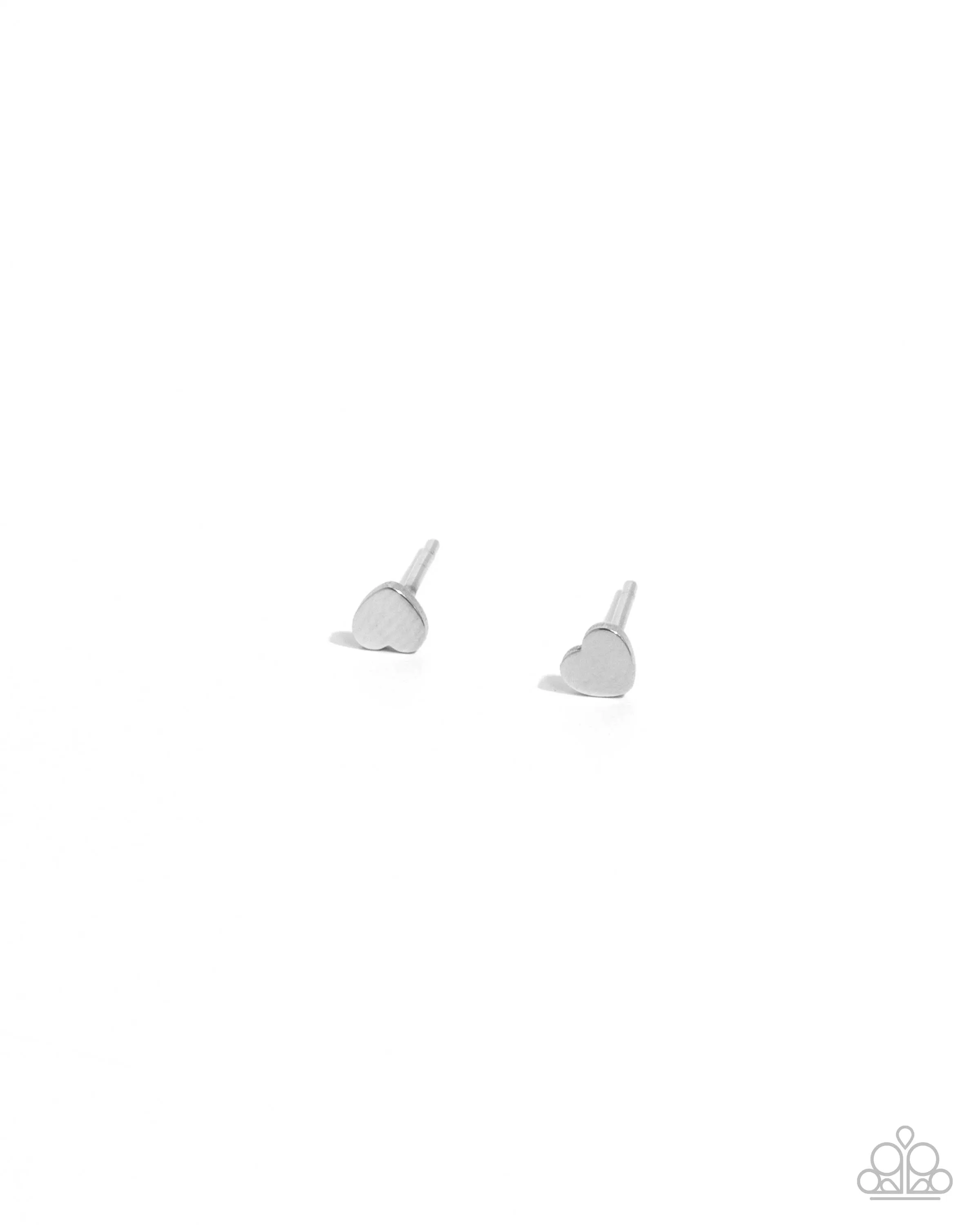 Stainless Sweethearts - Silver - Stainless Steel Tiny Heart Paparazzi Post Earrings