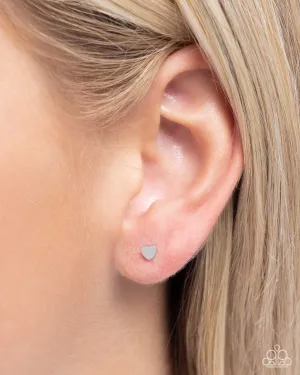 Stainless Sweethearts - Silver - Stainless Steel Tiny Heart Paparazzi Post Earrings