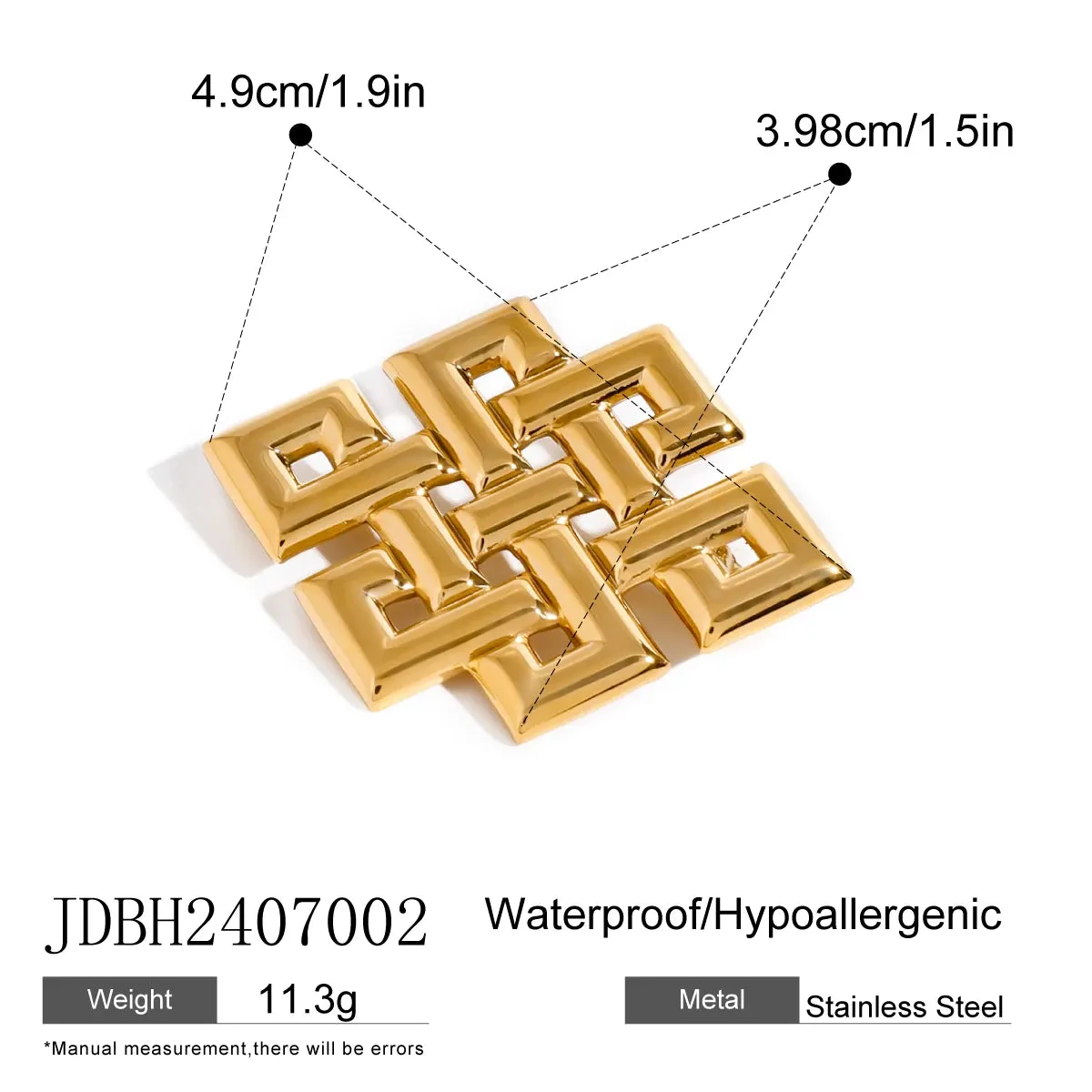 Statement Stainless Steel Geometric Brooches