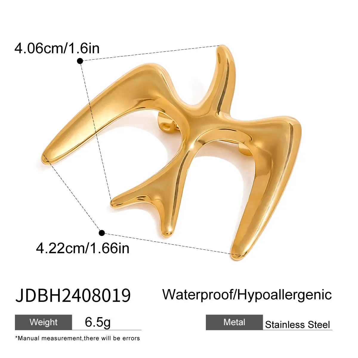 Statement Stainless Steel Geometric Brooches