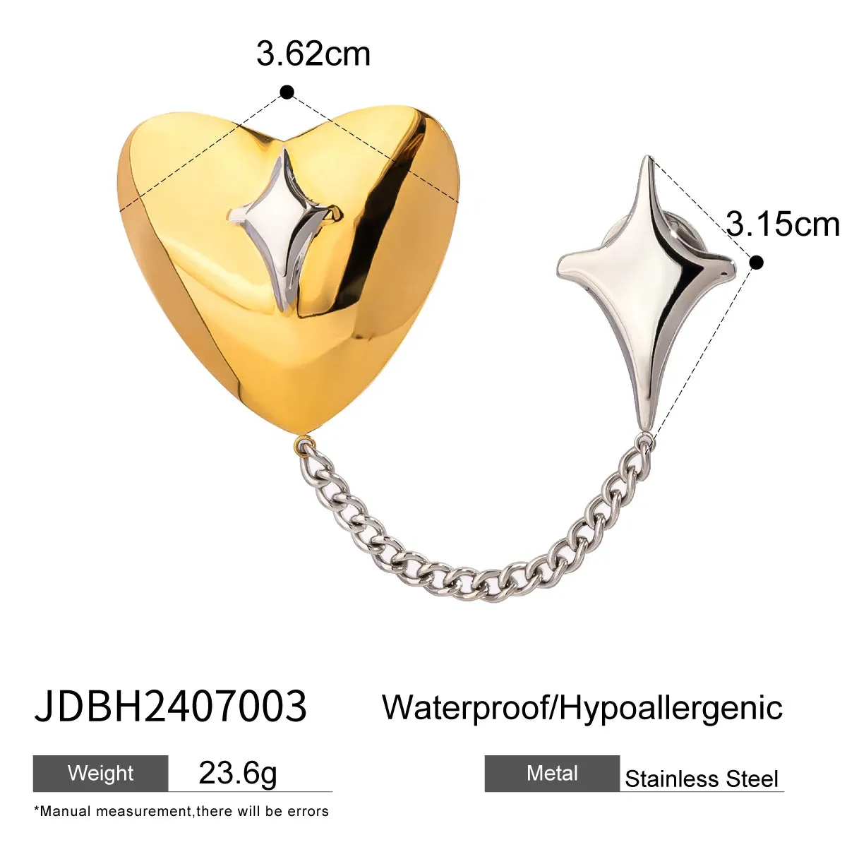 Statement Stainless Steel Geometric Brooches
