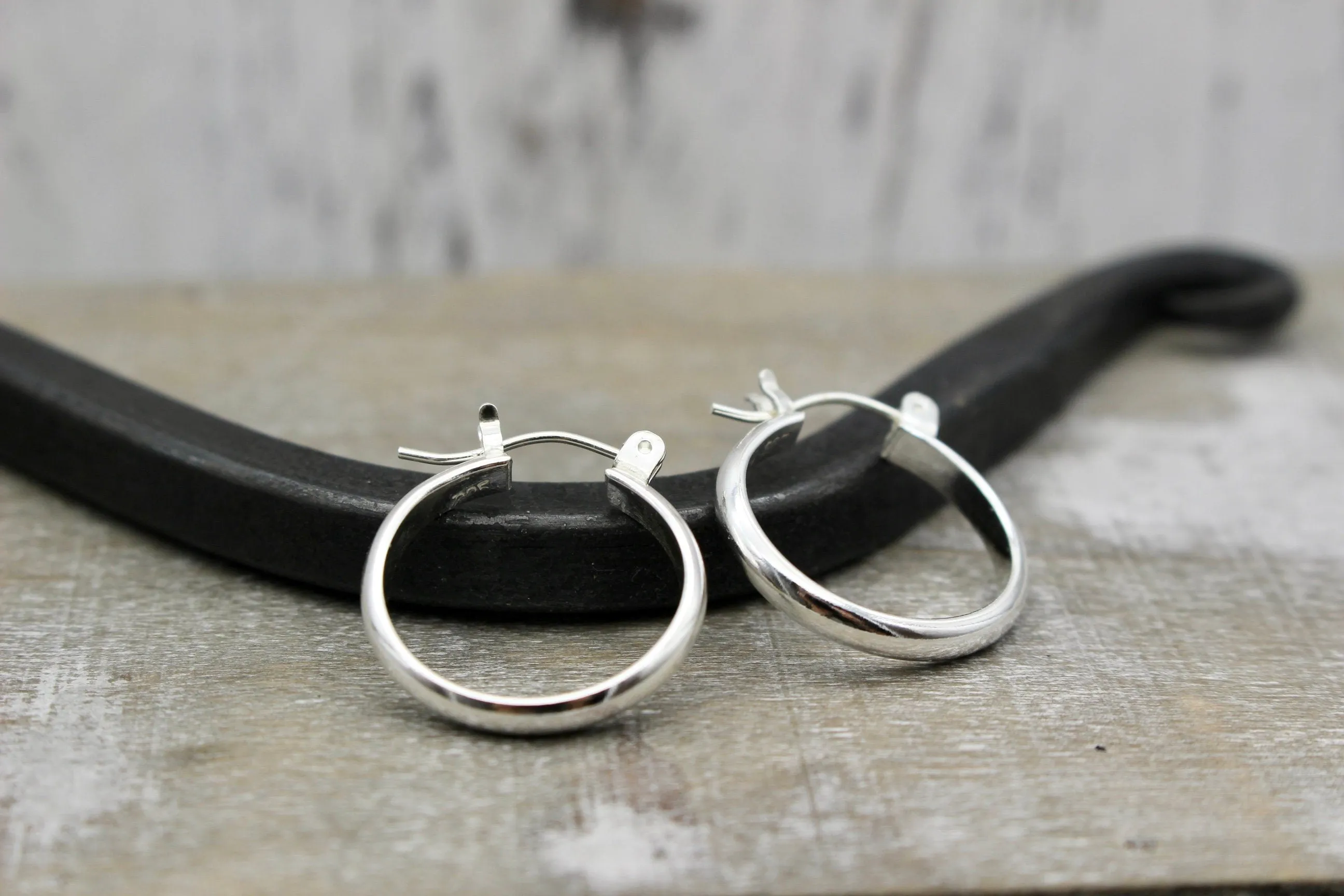 Sterling silver 3/4” polished hoop earrings