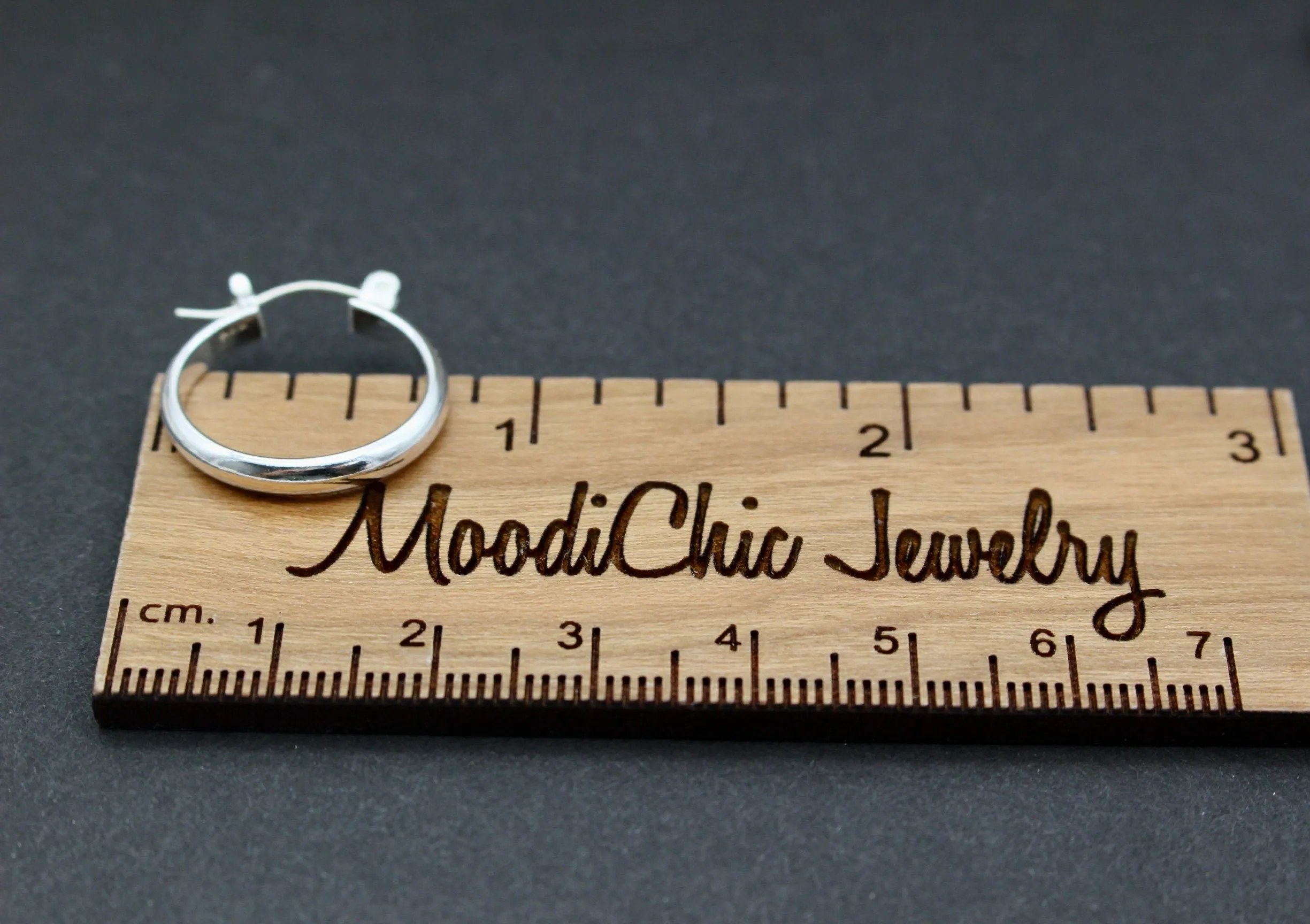 Sterling silver 3/4” polished hoop earrings