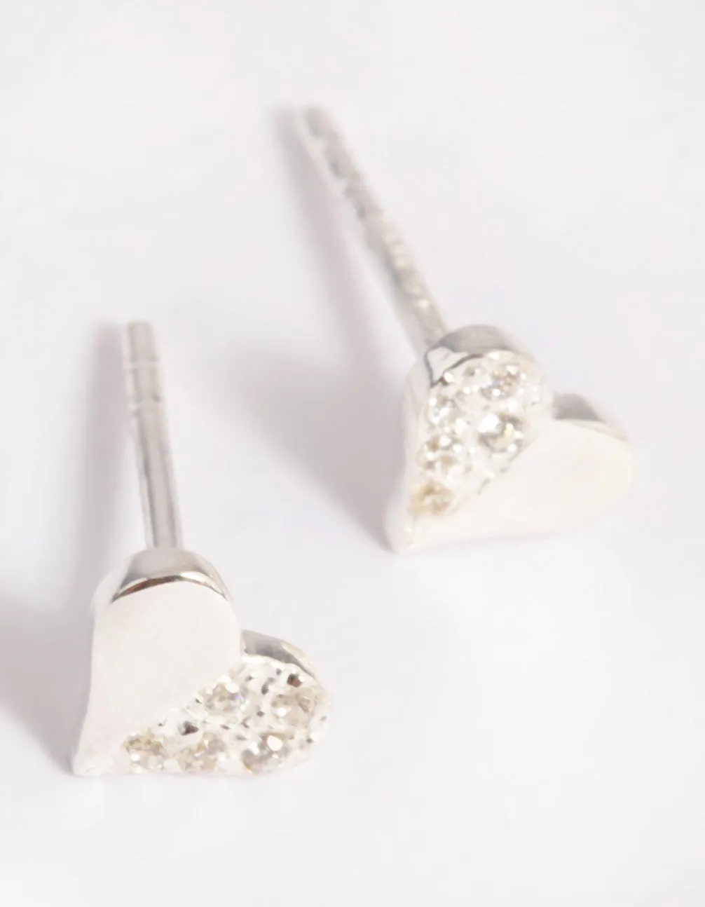 Sterling Silver Heart Stud Earrings