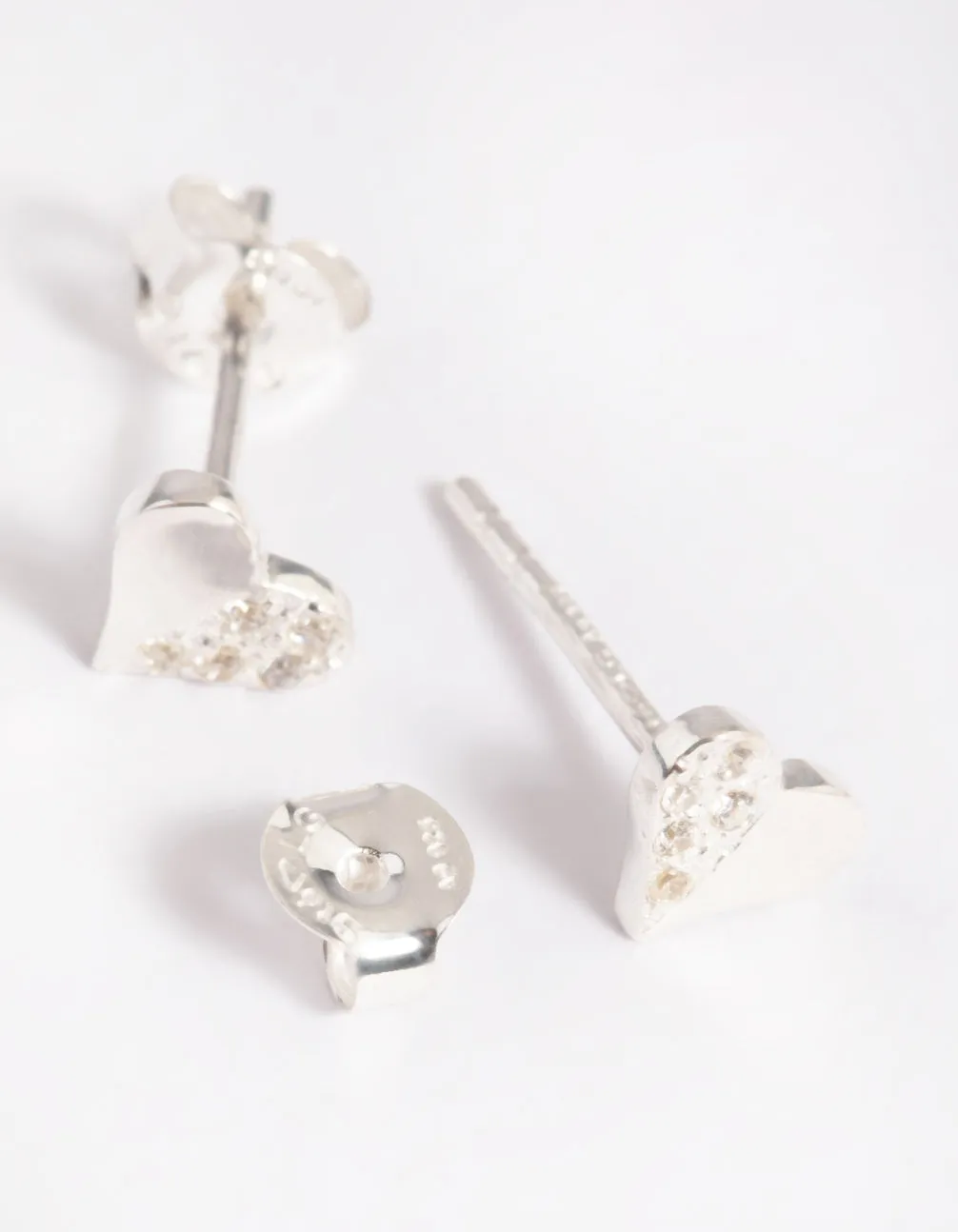 Sterling Silver Heart Stud Earrings