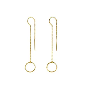 Sterling Silver Long Ear Threaders Minimalist Chain Earrings