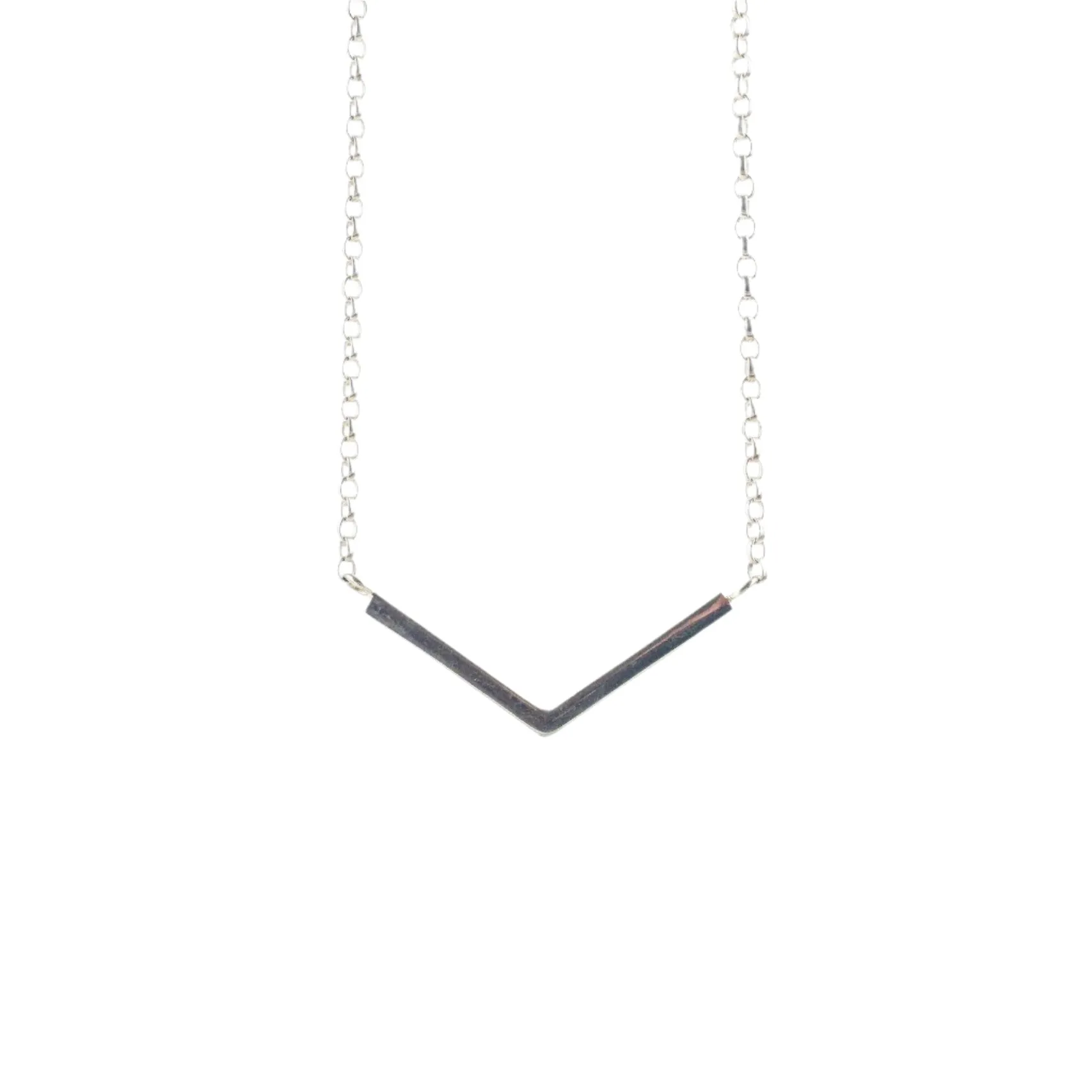 Sterling Silver V Necklace