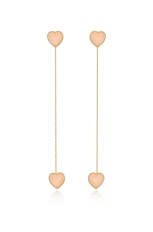 Stoned Heart Drop Earrings
